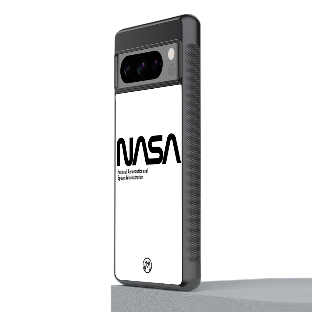 nasa white back phone cover | glass case for google pixel 8 pro