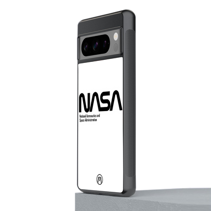nasa white back phone cover | glass case for google pixel 8 pro