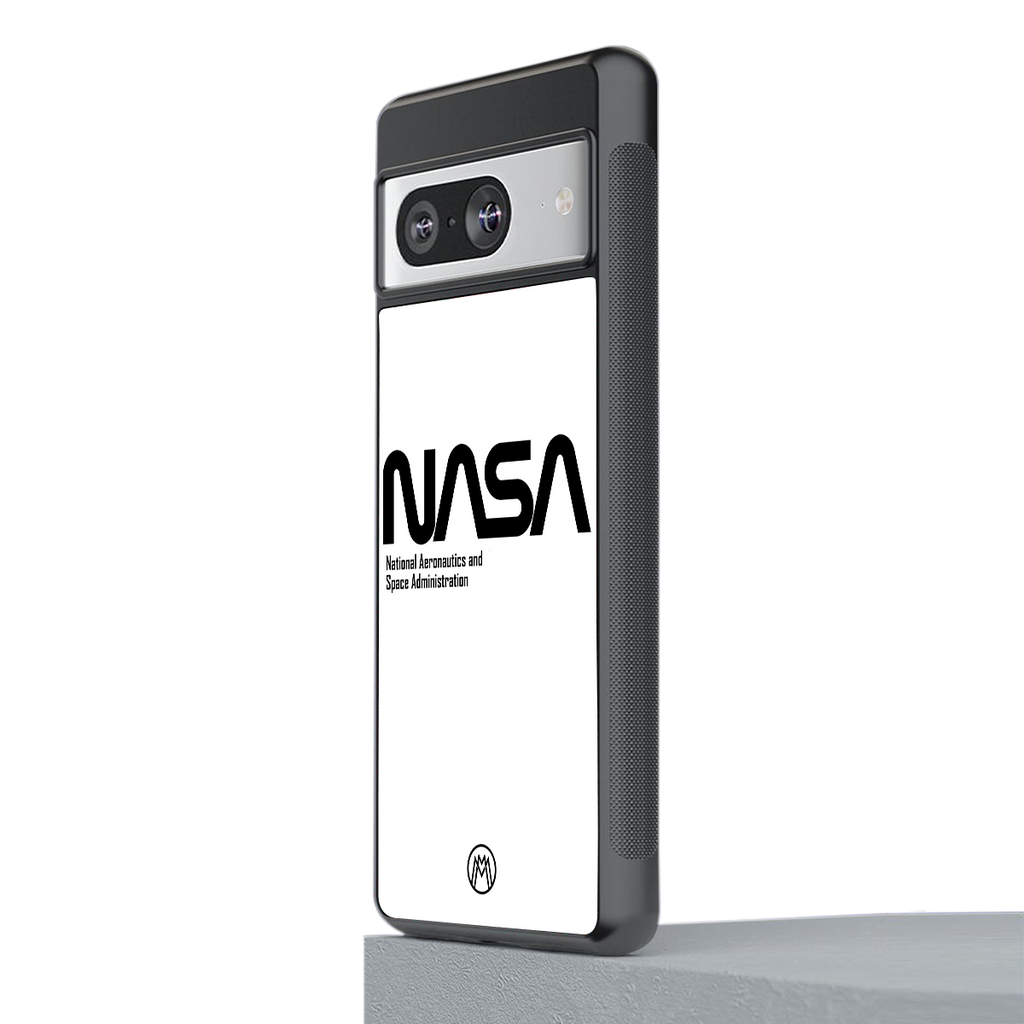 nasa white back phone cover | glass case for Google Pixel 8