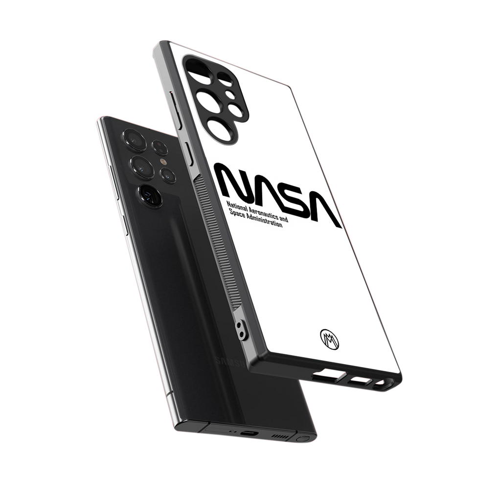 nasa white back phone cover | glass case for samsung galaxy s23 ultra