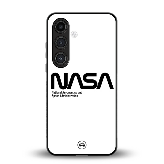 nasa white back phone cover | glass case for samsung galaxy s24 fe