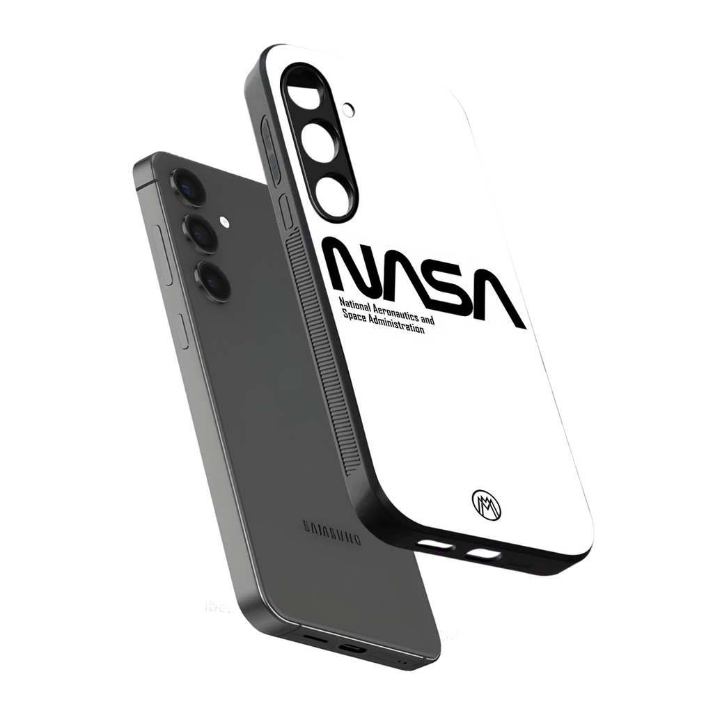 nasa white back phone cover | glass case for samsung galaxy s23 plus
