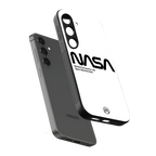 nasa white back phone cover | glass case for samsung galaxy s23 plus