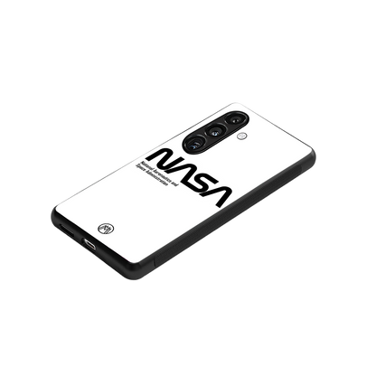nasa white back phone cover | glass case for samsung galaxy s23 plus
