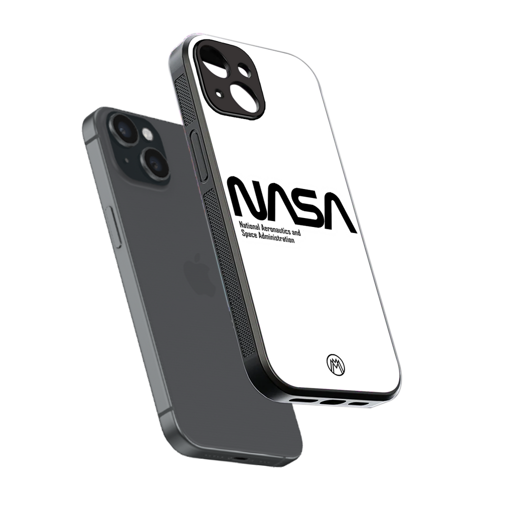 nasa white back phone cover | glass case for iphone 15