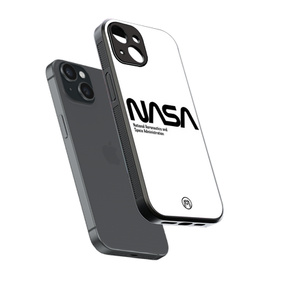 nasa white back phone cover | glass case for iphone 15