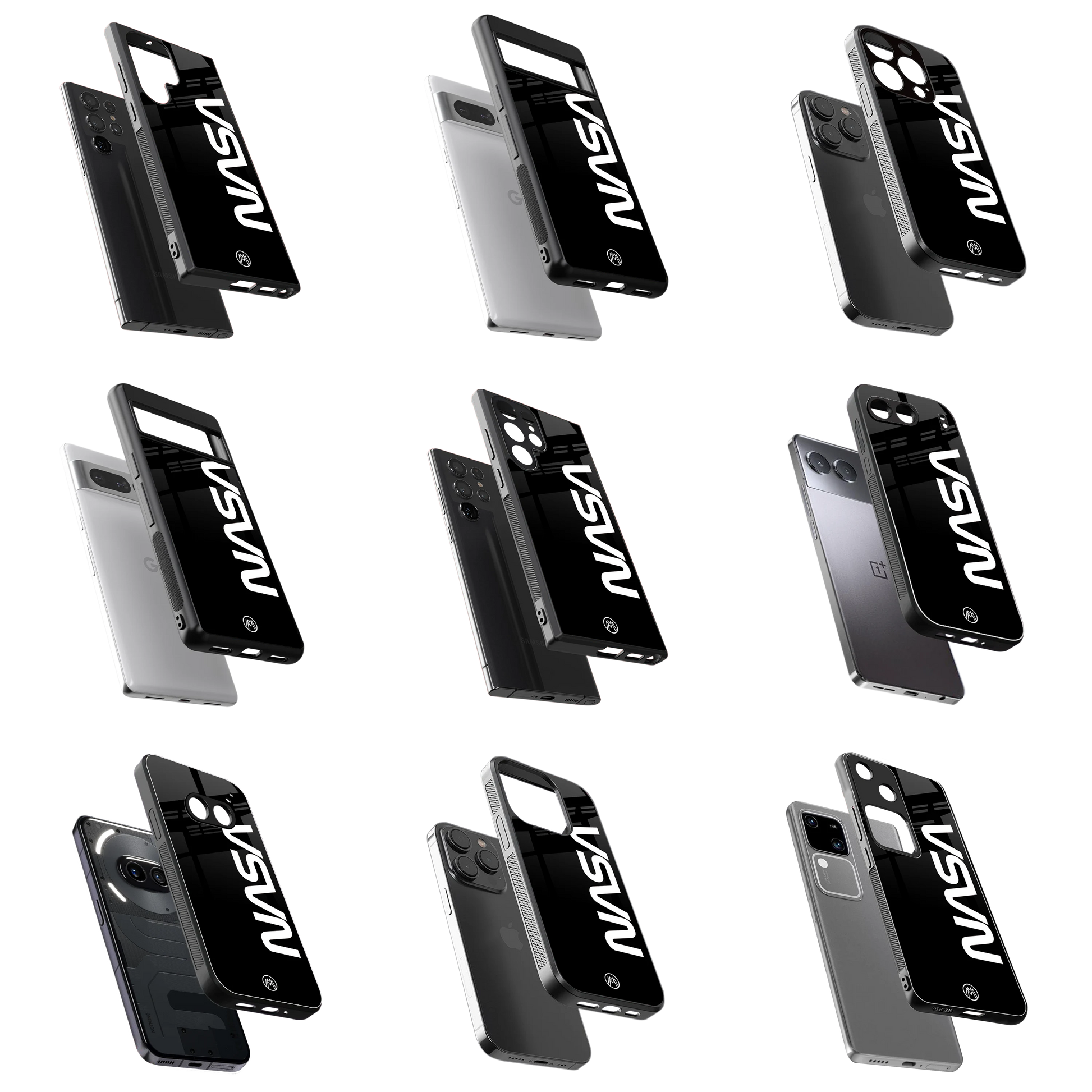 Durable Glass Back Mobile Case for iPhone, Samsung, OnePlus, Google Pixel, Redmi, Vivo, Oppo