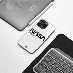 nasa white back phone cover | glass case for samsung galaxy s23 plus