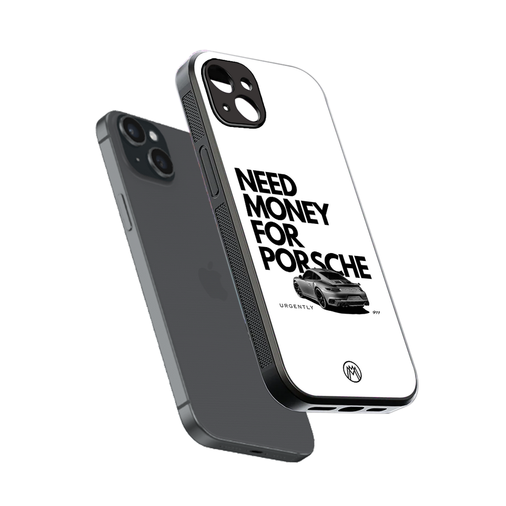 need money for porsche back phone cover | glass case for iphone 15 plus