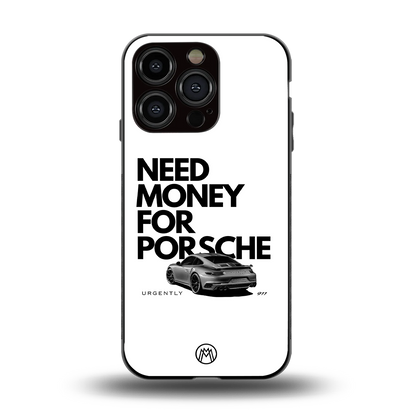 need money for porsche back phone cover | glass case for iphone 15 pro