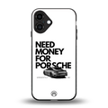 need money for porsche back phone cover | glass case for iphone 16 plus