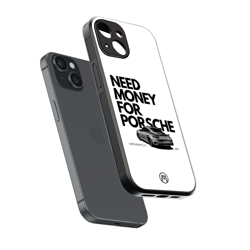 need money for porsche back phone cover | glass case for iphone 15