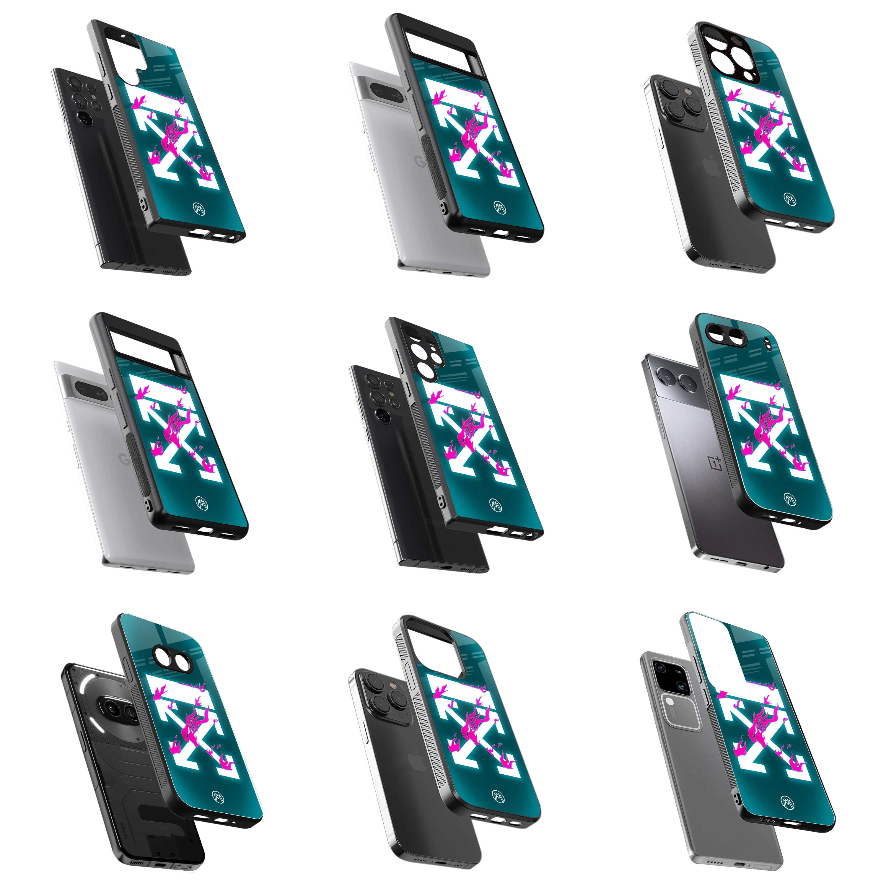 Durable Glass Back Mobile Case for iPhone, Samsung, OnePlus, Google Pixel, Redmi, Vivo, Oppo