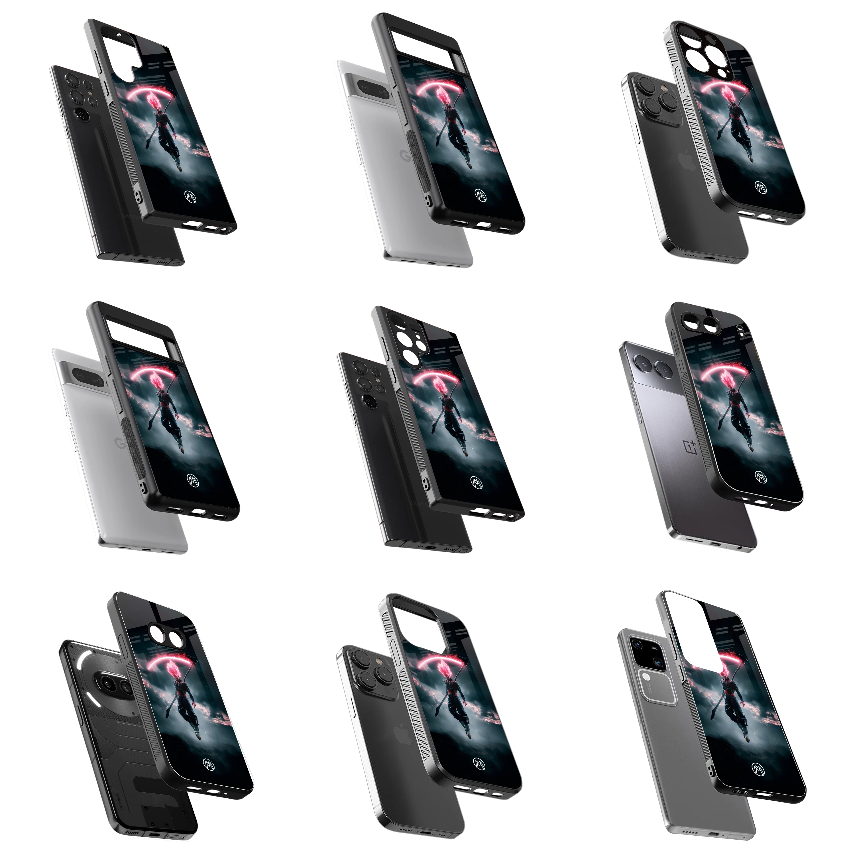 Durable Glass Back Mobile Case for iPhone, Samsung, OnePlus, Google Pixel, Redmi, Vivo, Oppo