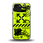 neon travis scott x anti social social club back phone cover | glass case for iphone 13 mini