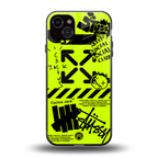 neon travis scott x anti social social club back phone cover | glass case for iphone 14 plus
