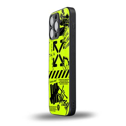 neon travis scott x anti social social club back phone cover | glass case for iphone 14 pro max