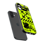 neon travis scott x anti social social club back phone cover | glass case for iphone 16 plus