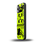 neon travis scott x anti social social club back phone cover | glass case for iphone 16 plus