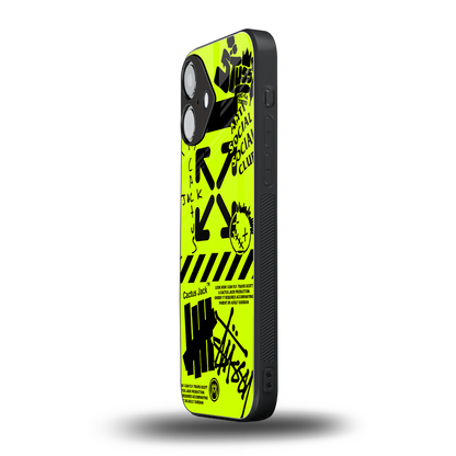 neon travis scott x anti social social club back phone cover | glass case for iphone 16