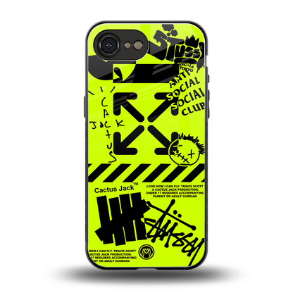 neon travis scott x anti social social club back phone cover | glass case for iphone 16e