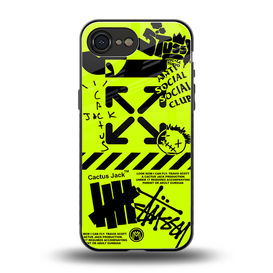 neon travis scott x anti social social club back phone cover | glass case for iphone 16e