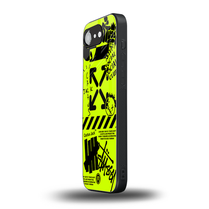 neon travis scott x anti social social club back phone cover | glass case for iphone 16e