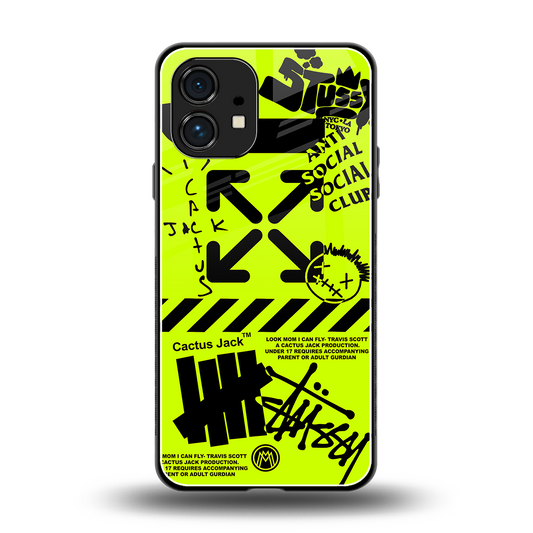 neon travis scott x anti social social club back phone cover | glass case for nothing phone 1