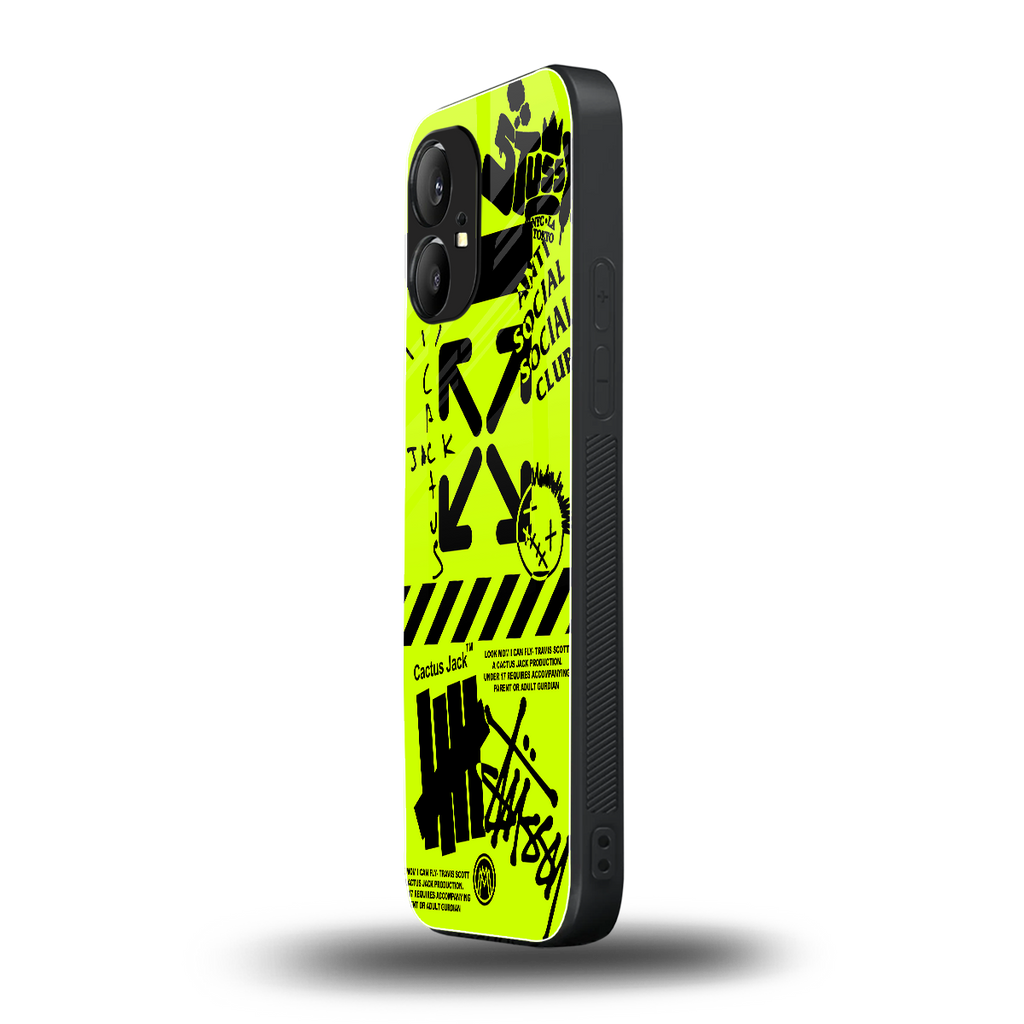 neon travis scott x anti social social club back phone cover | glass case for nothing phone 1