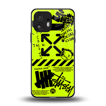 neon travis scott x anti social social club back phone cover | glass case for nothing phone 2