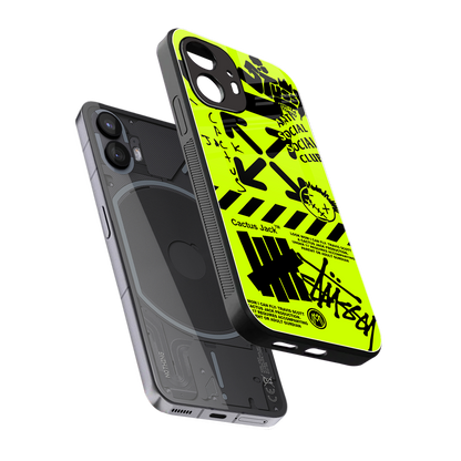 neon travis scott x anti social social club back phone cover | glass case for nothing phone 2