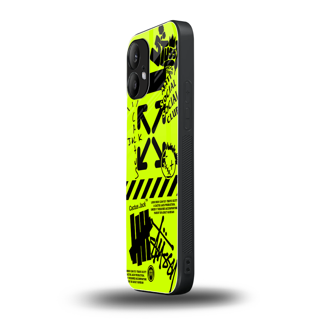 neon travis scott x anti social social club back phone cover | glass case for nothing phone 2