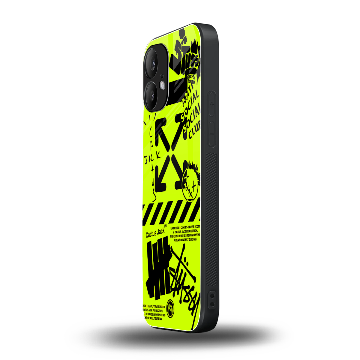 neon travis scott x anti social social club back phone cover | glass case for nothing phone 2