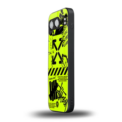 neon travis scott x anti social social club back phone cover | glass case for oneplus nord 4
