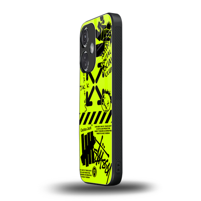 neon travis scott x anti social social club back phone cover | glass case for oneplus nord ce 3