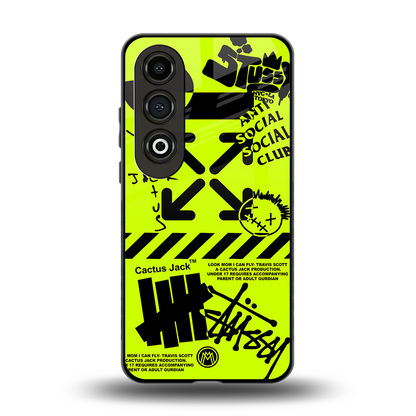 neon travis scott x anti social social club back phone cover | glass case for oneplus nord ce 4