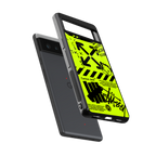 neon travis scott x anti social social club back phone cover | glass case for google pixel 6
