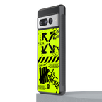 neon travis scott x anti social social club back phone cover | glass case for google pixel 7 pro