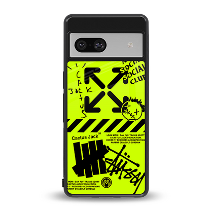 neon travis scott x anti social social club back phone cover | glass case for Google Pixel 7