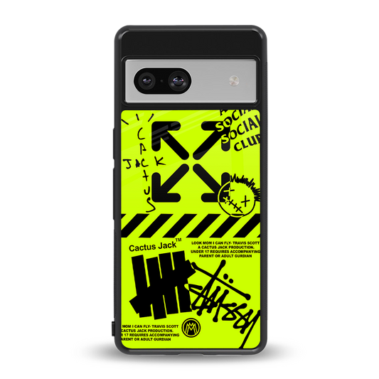 neon travis scott x anti social social club back phone cover | glass case for Google Pixel 7
