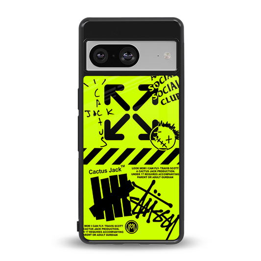 neon travis scott x anti social social club back phone cover | glass case for Google Pixel 8