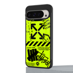 neon travis scott x anti social social club back phone cover | glass case for google pixel 9 pro xl