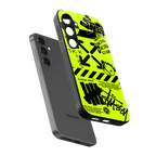 neon travis scott x anti social social club back phone cover | glass case for samsung galaxy s25 plus