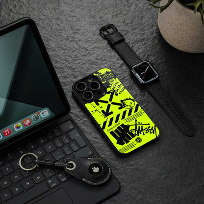 neon travis scott x anti social social club back phone cover | glass case for iphone 14