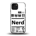 nerd white label back phone cover | glass case for iphone 13 mini