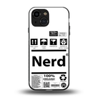 nerd white label back phone cover | glass case for iphone 13 mini
