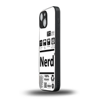 nerd white label back phone cover | glass case for iphone 13 mini