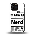 nerd white label back phone cover | glass case for iphone 13 pro max