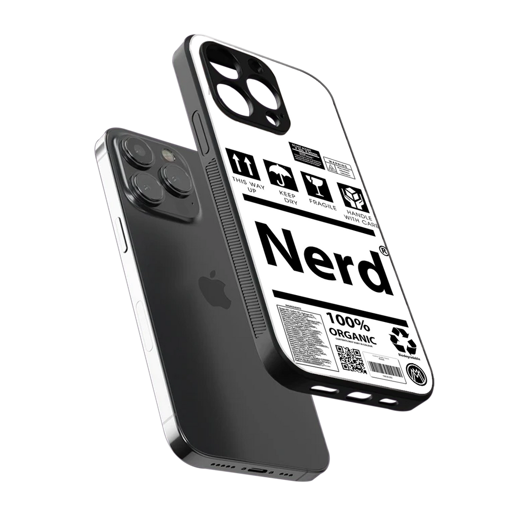 nerd white label back phone cover | glass case for iphone 13 pro max