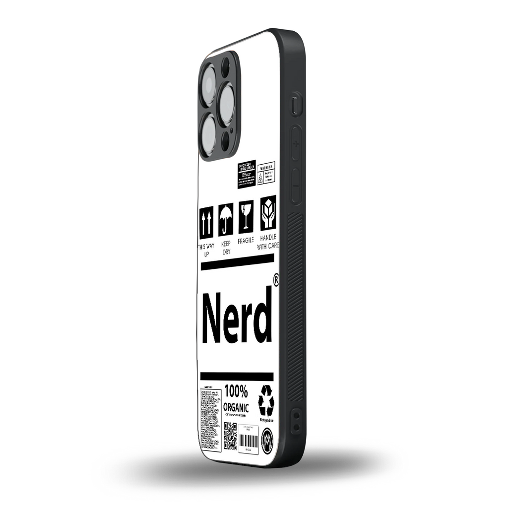 nerd white label back phone cover | glass case for iphone 13 pro max